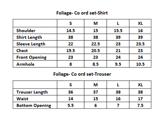 Foliage- Co ord set