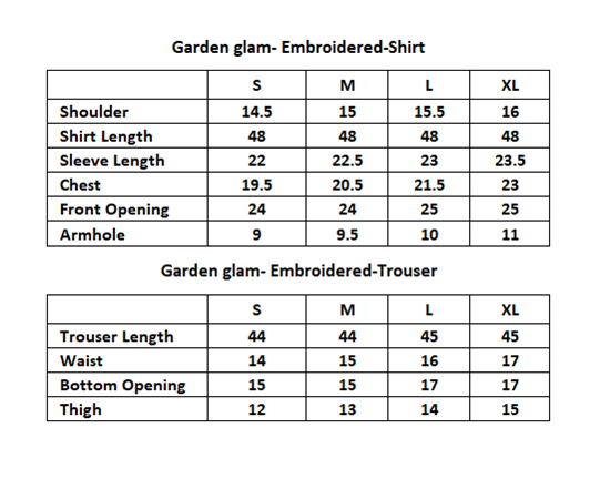 Garden glam- Embroidered