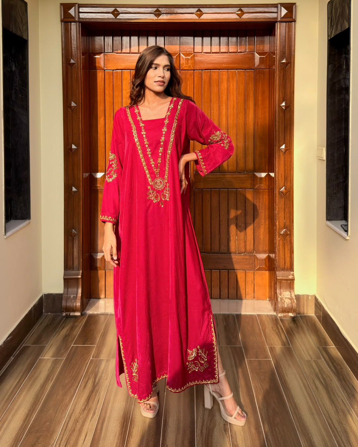 Cherry pink kaftan