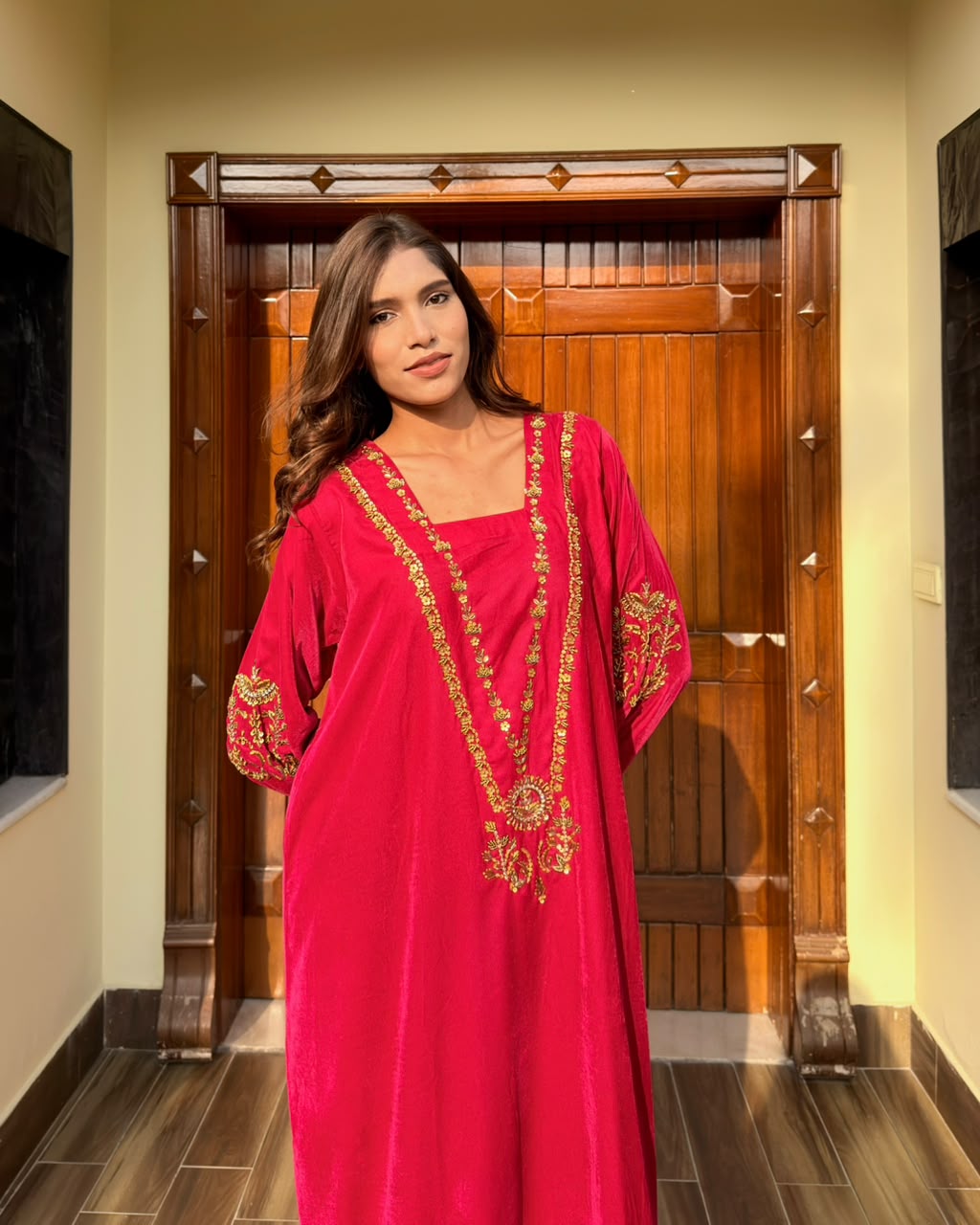Cherry pink kaftan