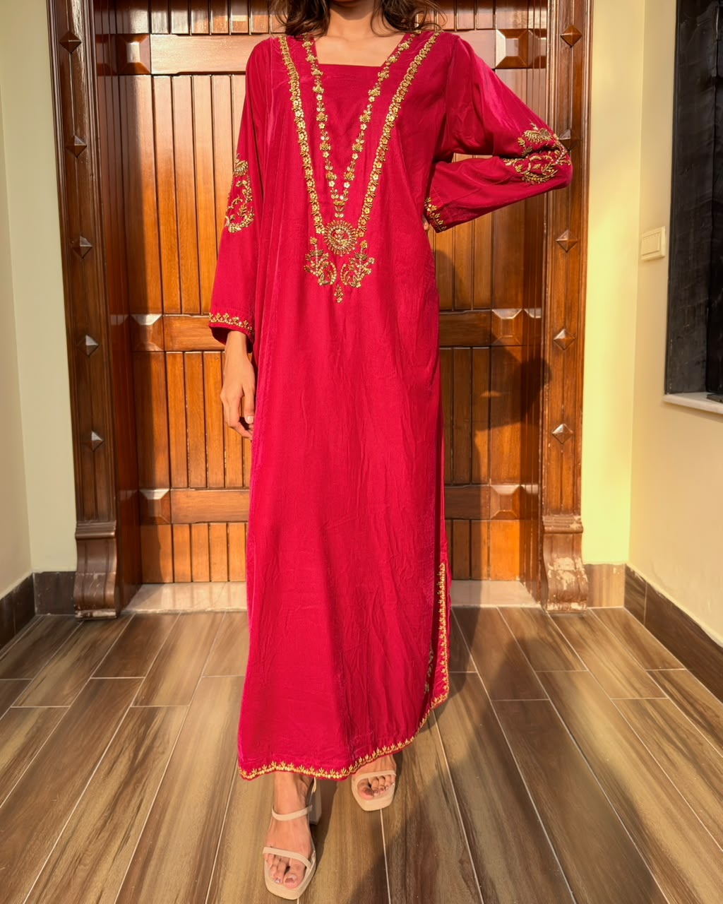 Cherry pink kaftan