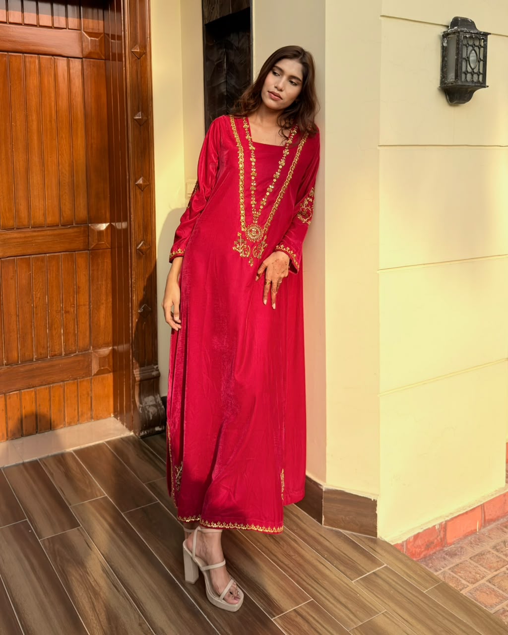 Cherry pink kaftan