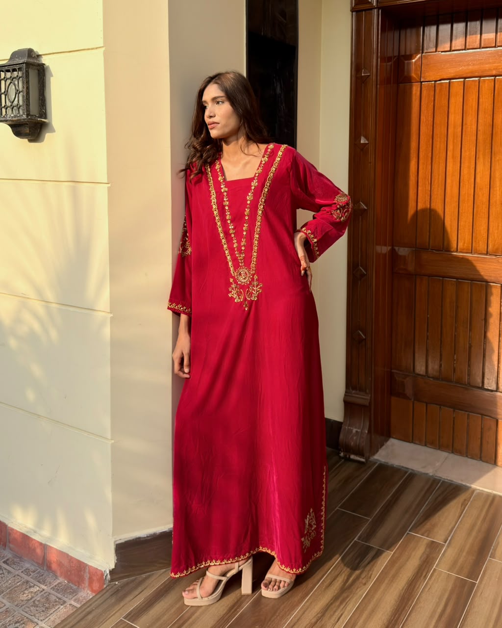 Cherry pink kaftan